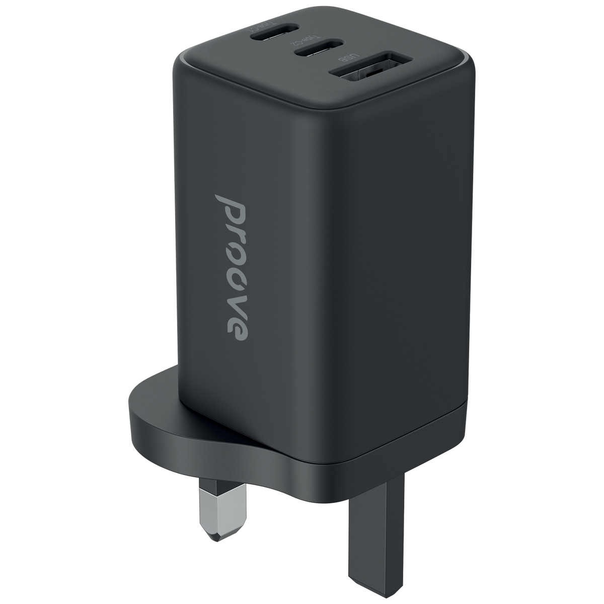 Proove Wall Charger Proove Pocket GaN 65W (2*Type-C + USB) UK - Black