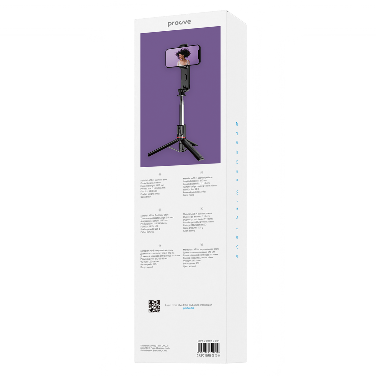Proove Selfie Stick Tripod Proove Selfie Lume (1110 mm)