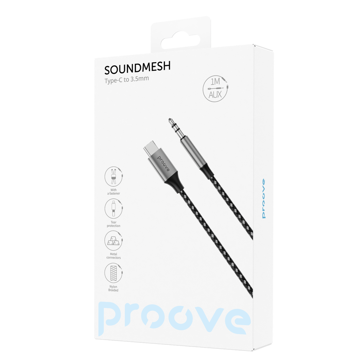 Proove Cable AUX Proove SoundMesh Type-C to 3.5mm Cable - 1 Meter / Gray