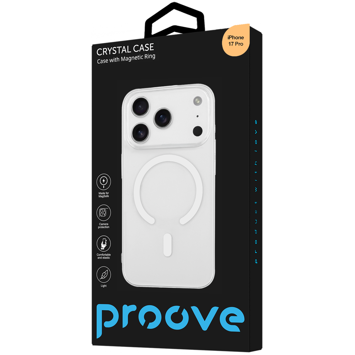 Proove Crystal Case with Magnetic Ring for iPhone 17 Pro - Cosmic Orange
