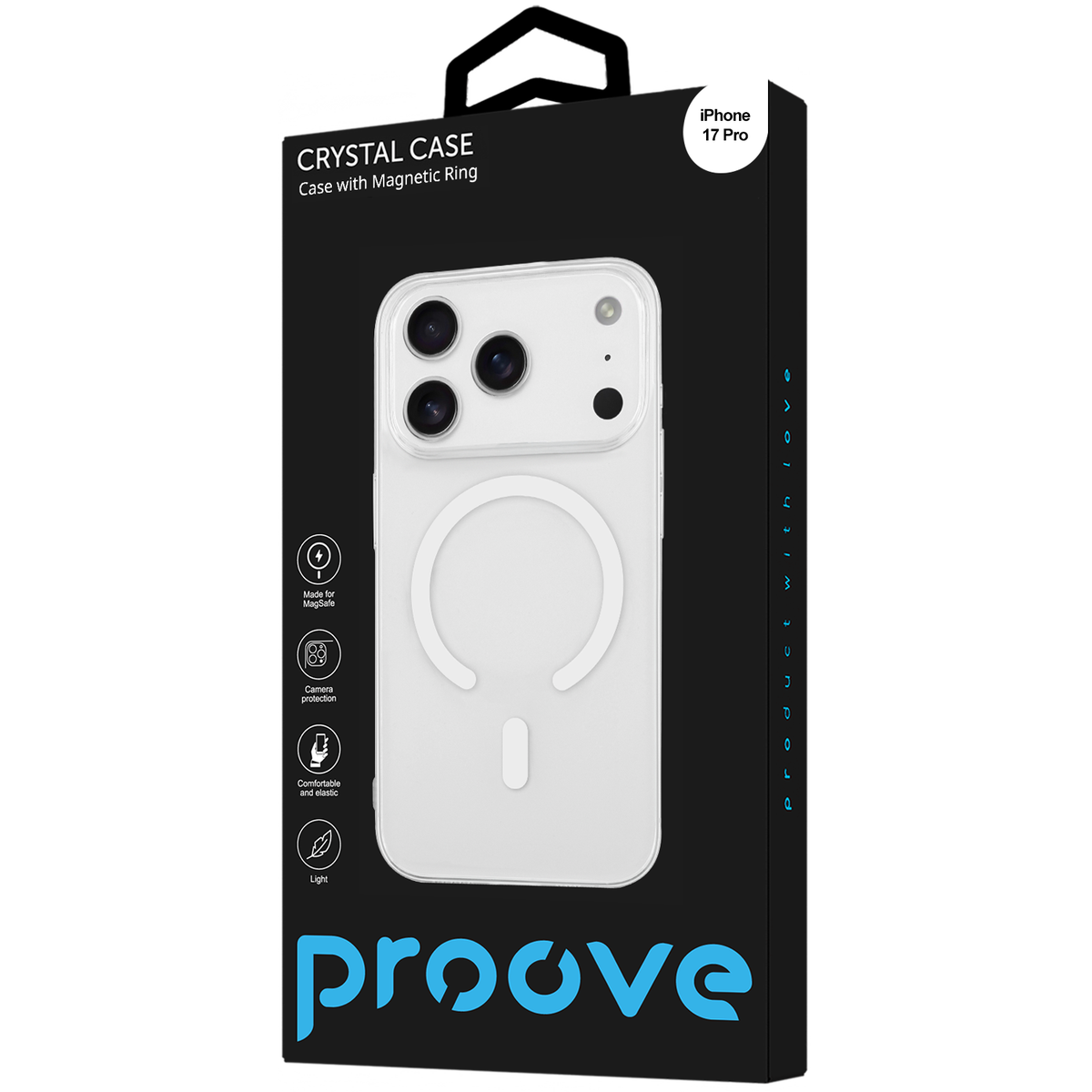 Proove Crystal Case with Magnetic Ring for iPhone 17 Pro - Transparent