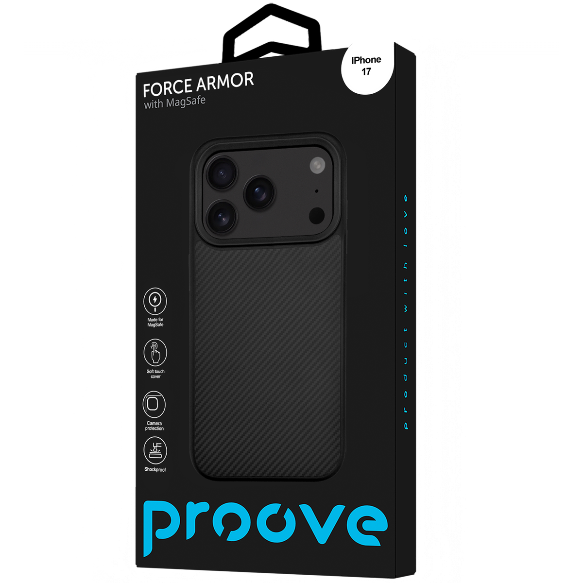 Proove Force Armor Case with Magnetic Ring for iPhone 17 - Black