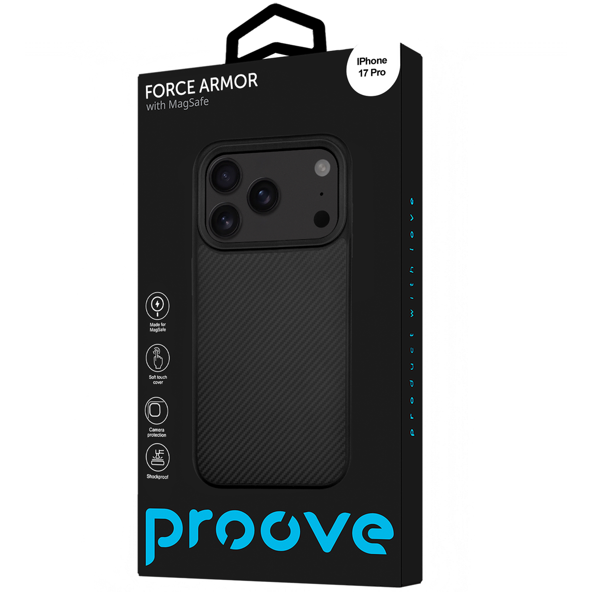 Proove Force Armor Case with Magnetic Ring for iPhone 17 Pro Max - Black