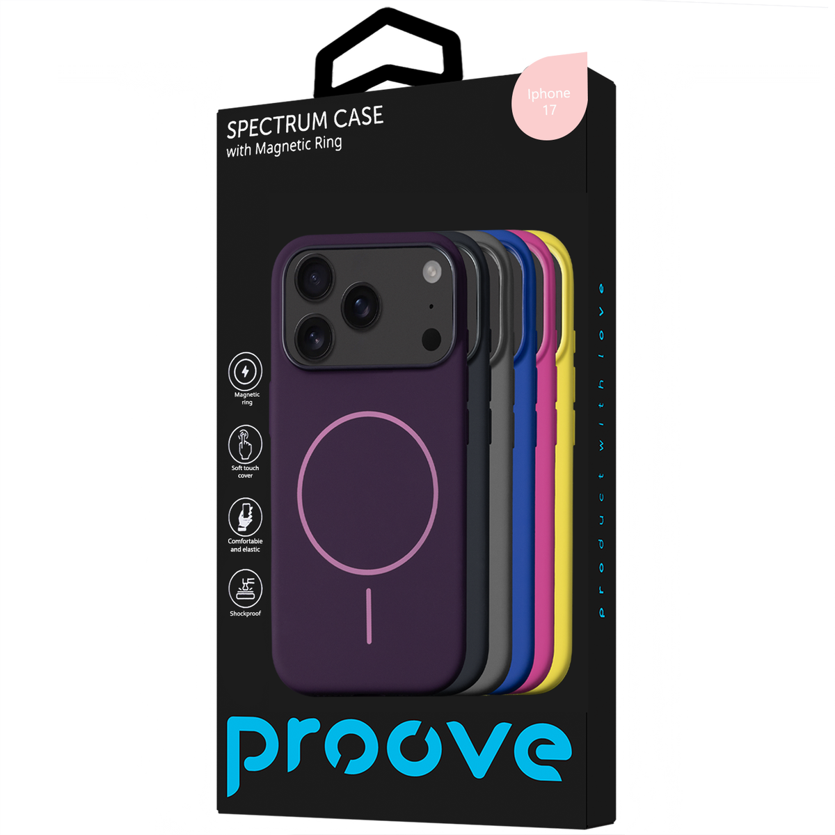 Proove Spectrum Case with Magnetic Ring for iPhone 17 - Powder Pink