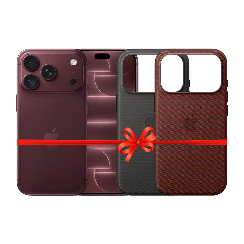 Apple iPhone 18 Pro - 256GB / Burgundy / 5G / 6.3" / Middle East Version + Apple iPhone 18 Pro TechWoven MagSafe Case - Black + Apple iPhone 18 Pro TechWoven MagSafe Case - Burgundy - Bundle Offer