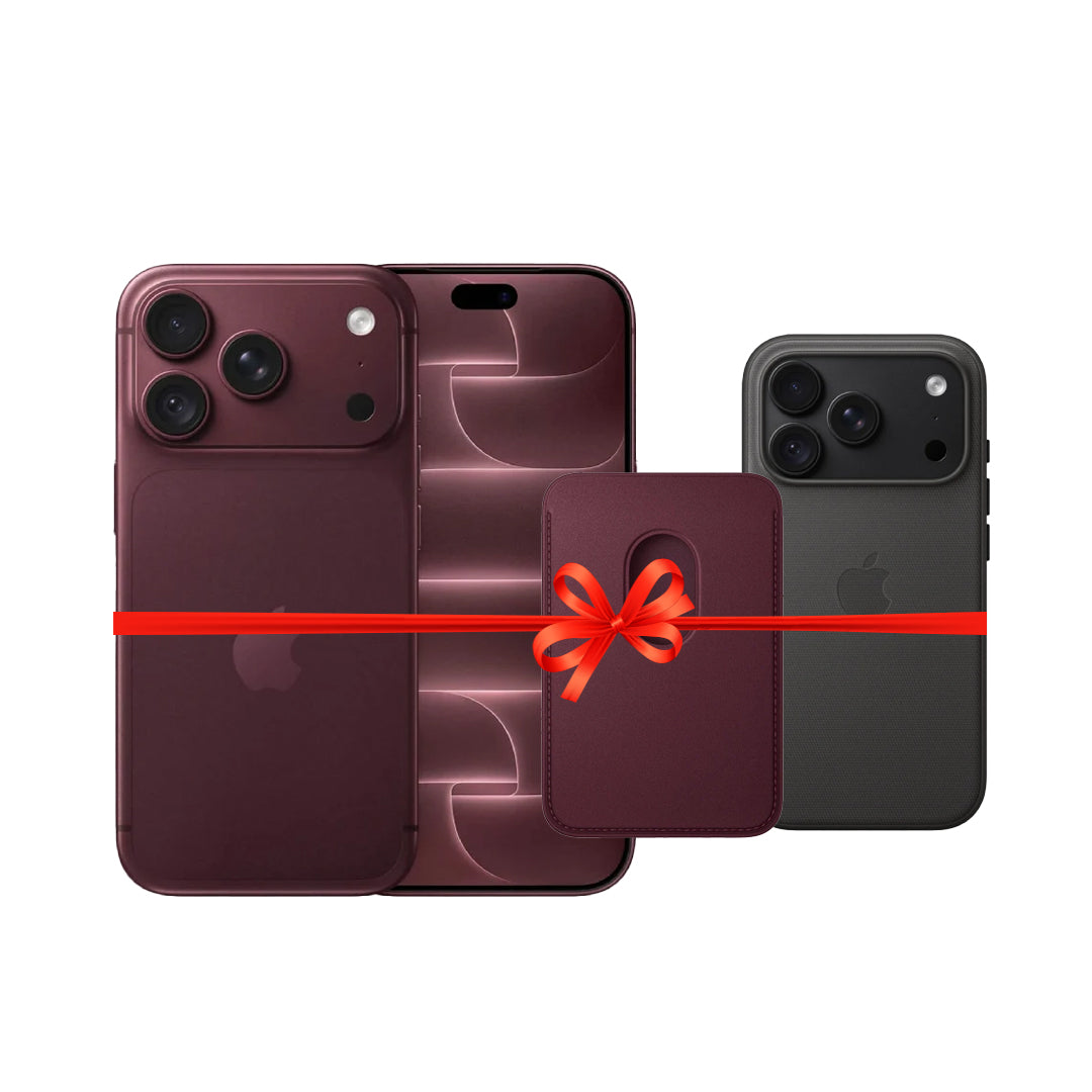 Apple iPhone 18 Pro - 1TB / Burgundy / 5G / 6.3" / Middle East Version + Apple iPhone 18 Pro TechWoven MagSafe Case - Black + Apple iPhone FineWoven MagSafe Wallet - Burgundy - Bundle Offer
