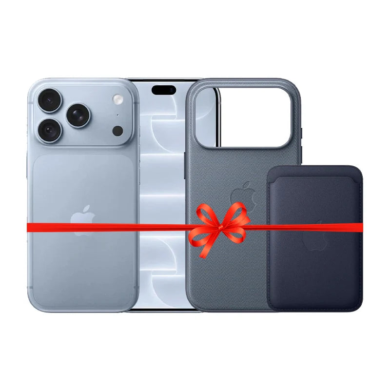 Apple iPhone 18 Pro - 512GB / Glacier / 5G / 6.3" / Middle East Version + Apple iPhone 18 Pro TechWoven MagSafe Case - Chambray Blue + Apple iPhone FineWoven MagSafe Wallet - Navy - Bundle Offer