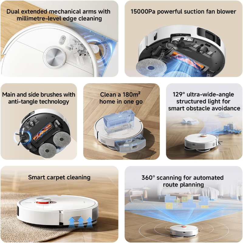 Xiaomi S40 Pro Robot Vacuum - 160W / 5200mAh / White