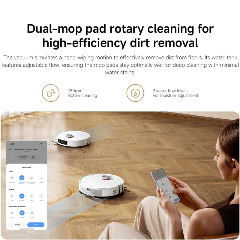 Xiaomi S40 Pro Robot Vacuum - 160W / 5200mAh / White
