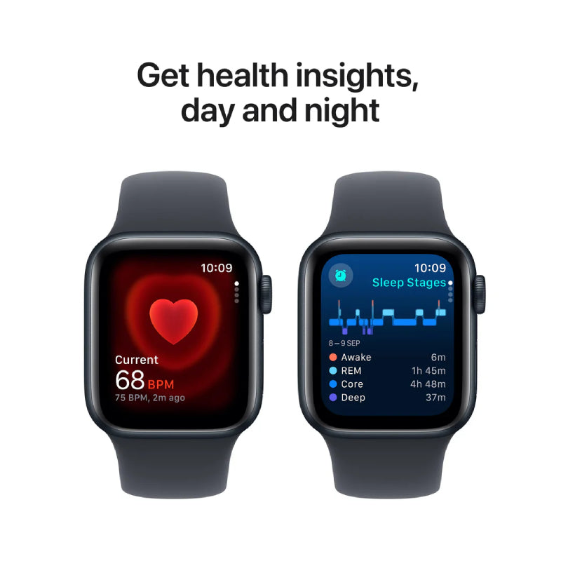Apple Watch SE (2nd Gen) with Sport Band - LTPO OLED / 40mm / Medium/Large / Bluetooth / Wi-Fi / Midnight Smart Watches