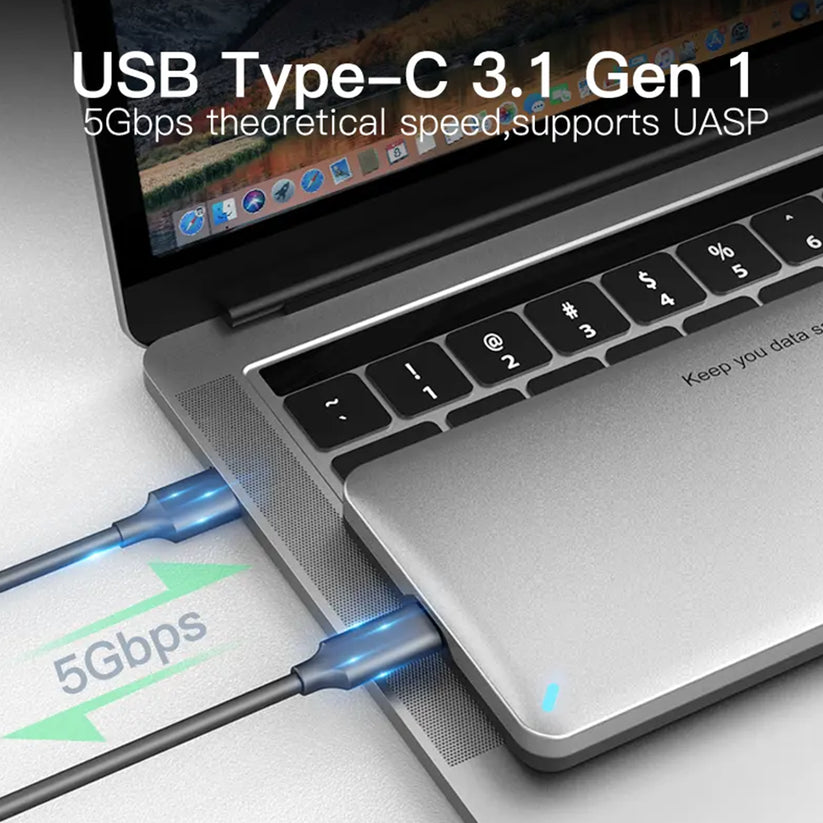 Mowsil 2.5" SATA SSD Enclosure - USB-C / USB 3.0 / 6Gbps / Grey