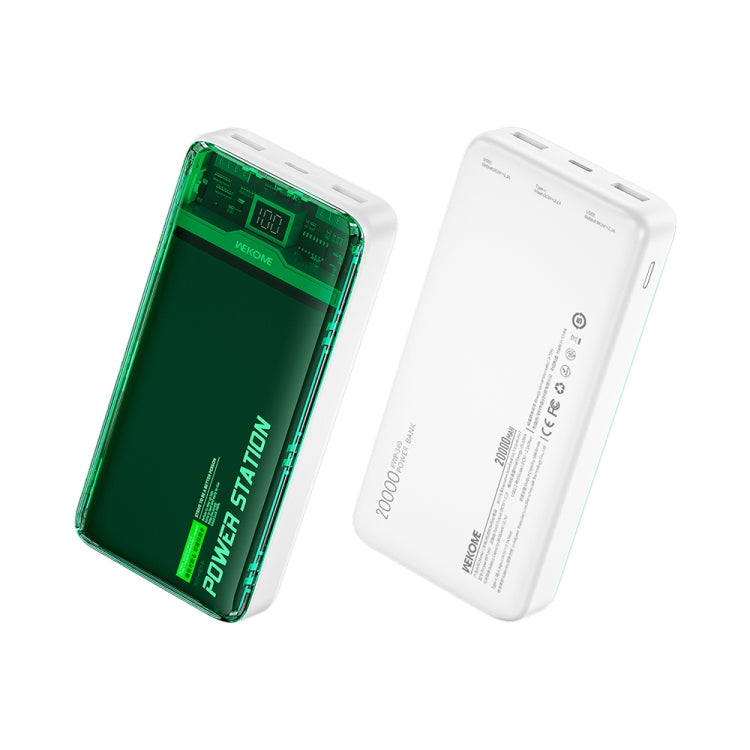 Wekome WP-349 20000mAh Pioneer 2 Generation Transparent Fast Charge Power Bank - Green