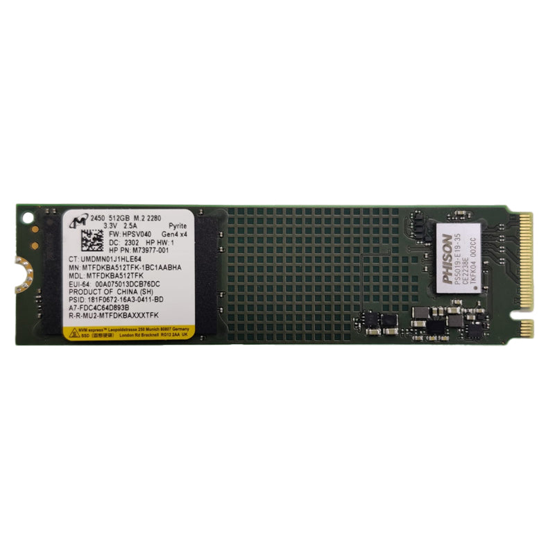 ميكرون م.2 PCIe NVMe إس إس دي - 512 جيجابايت / م.2 2280 / PCIe 4.0 / فتح - إس إس دي (حالة محرك صلبة)