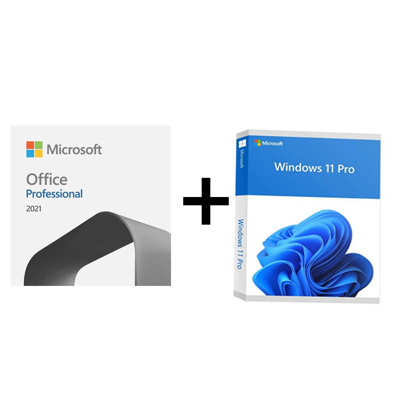 Microsoft Office Professional 2021 - 1 Person License / 32 & 64-Bit / Medialess + Microsoft Windows 11 Professional - 1 User License / 64-Bit / DVD - Bundle Offer