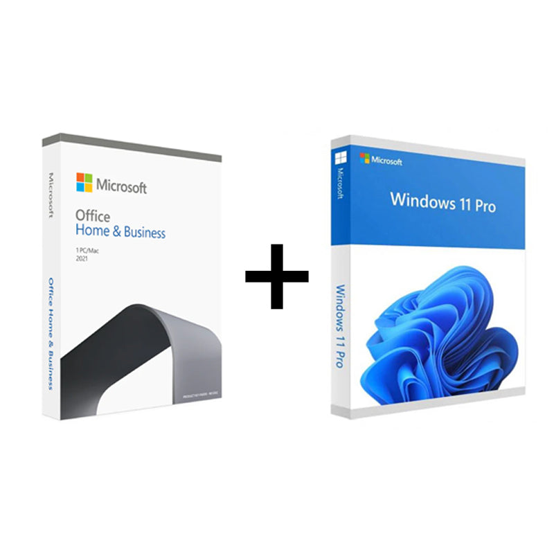 Microsoft Office Home and Business 2021 - 1 Person License / ESD + Microsoft Windows 11 Professional - 1 User License / 64-Bit / DVD - Bundle Offer