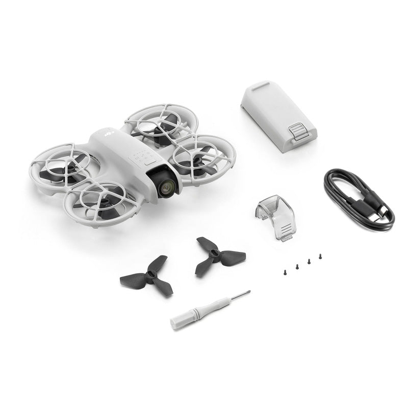 DJI Neo Fly More Drone 4K UHD Camera - 12MP / USB / WiFi / Bluetooth/ 1080p Full HD - Gray