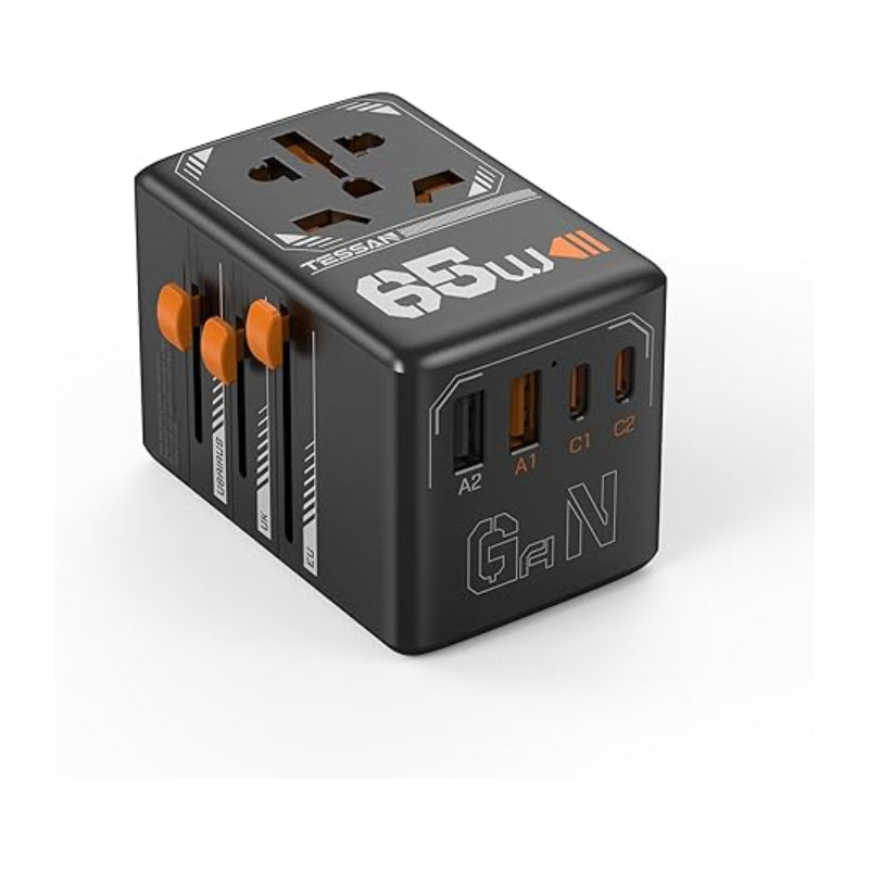 TESSAN Universal Travel Power Adapter - 65W / Black