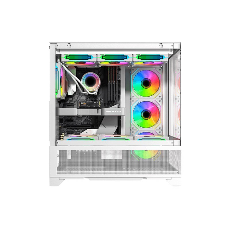 Twisted Minds Phantek-07 Mid Tower ARGB Fan Gaming Case - 7 x 120mm / White