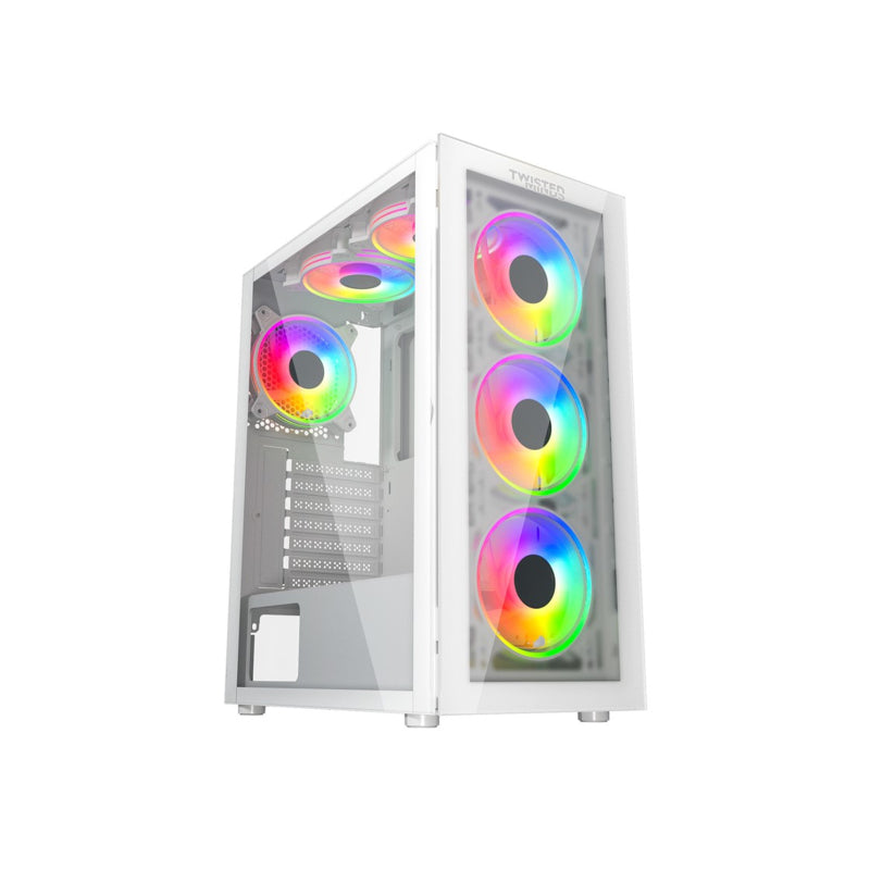 Twisted Minds Manic Shooter-03 Mid Tower ARGB Fan Gaming Case - 4 x 120mm / White