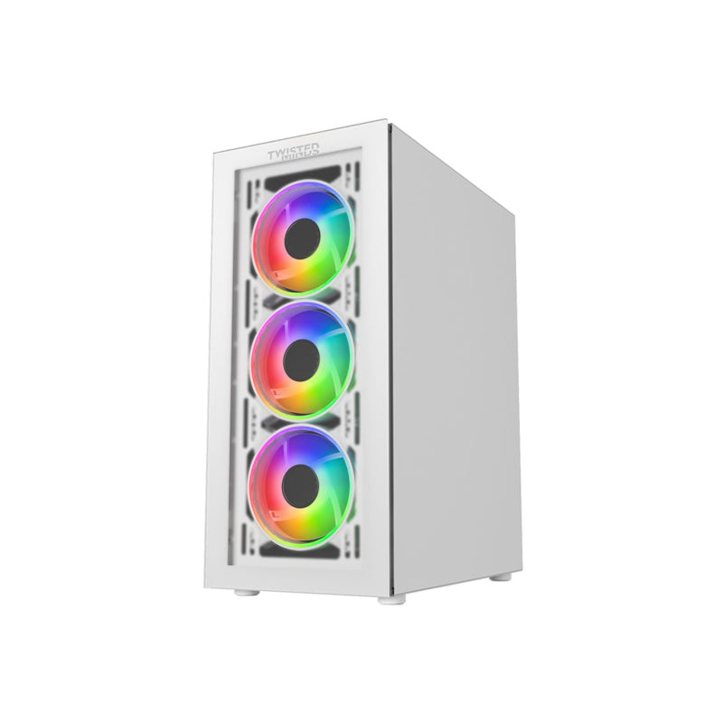 Twisted Minds Manic Shooter-03 Mid Tower ARGB Fan Gaming Case - 4 x 120mm / White