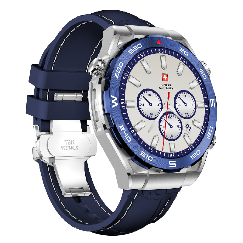 Swiss Military DOM 3 Silicone Strap With 2 Premium Straps - Blue / Smart Watch