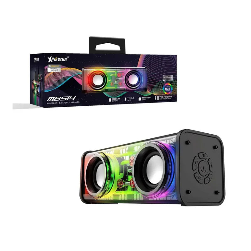 XPower MBS14 RGB LED Bluetooth Speaker - 1800mAh / Black