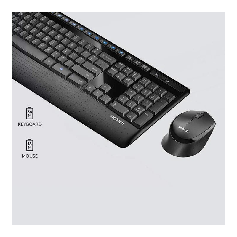 Logitech MK345 -   Wireless / USB / Arabic/English Keys / Black - Keyboard & Mouse Combo