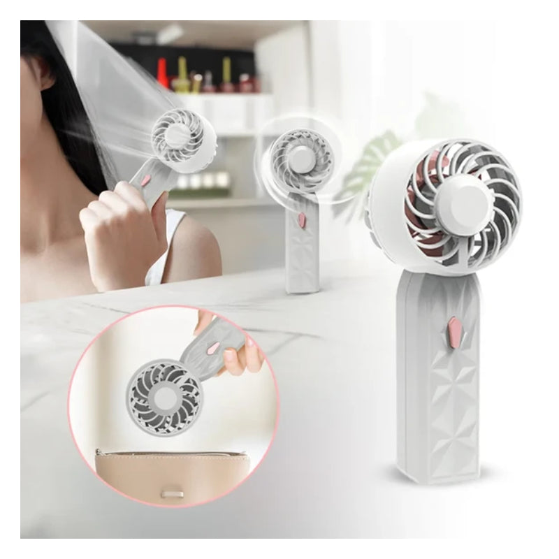 Portable Hand-Held Fan - White