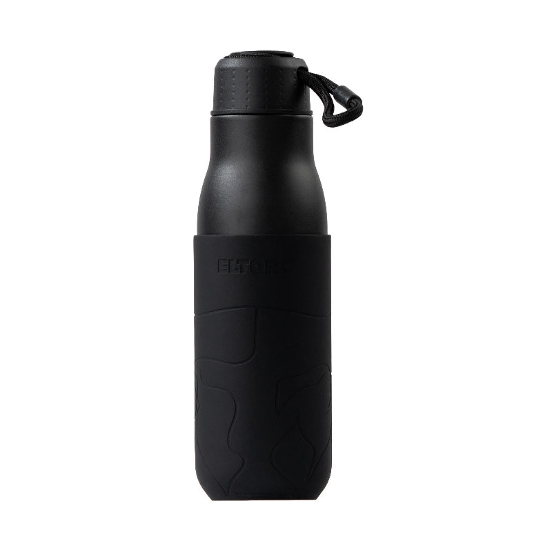 Eltoro Stainless Steel Bottle - 500ml / Black with Black Sleeve