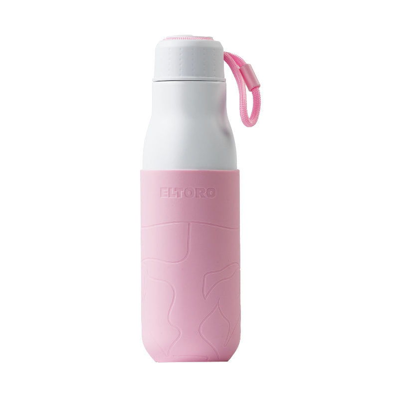 Eltoro Stainless Steel Bottle - 500ml / White with Pink Sleeve