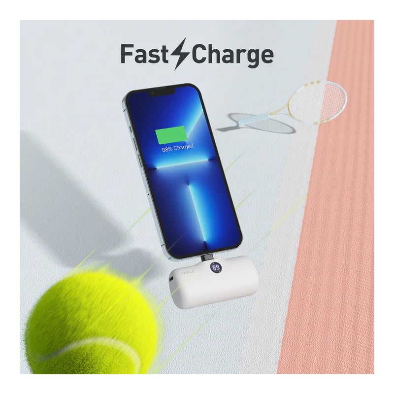 iWalk Linkme Pro Fast Charge 4800 Mah Pocket Battery With Battery Display For iPhone  - White