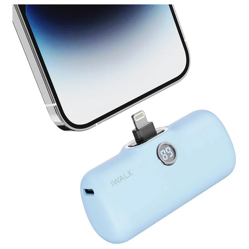 iWALK Linkme Pro Fast Charge Pocket Power Bank With Battery Display - Lightning / 4800mAh / Blue