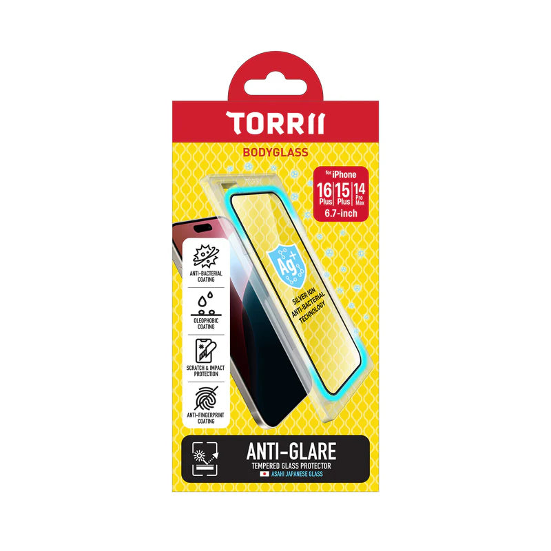 Torrii Bodyglass Screen Protector Tempered Glass - Apple iPhone 16 Plus / 15 Plus / 14 Pro Max / Clear