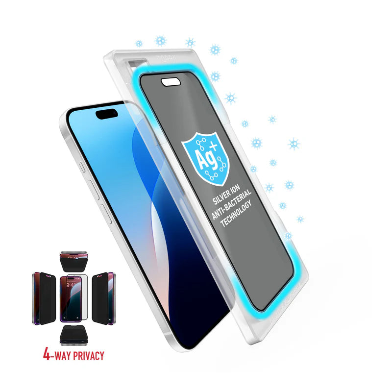 Torrii Bodyglass Screen Protector Tempered Glass - Apple iPhone 16 (6.1”) / 15 / 14 Pro / 4-Way Privacy