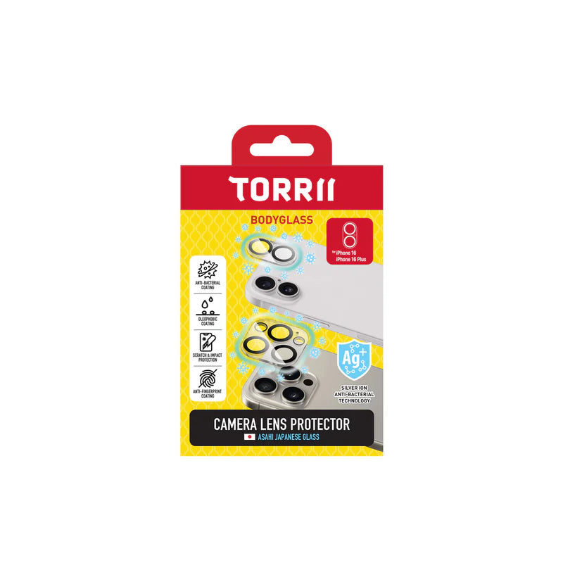 Torrii Bodyglass Camera Lens Protector - Apple iPhone 16 / 16 Plus / Clear