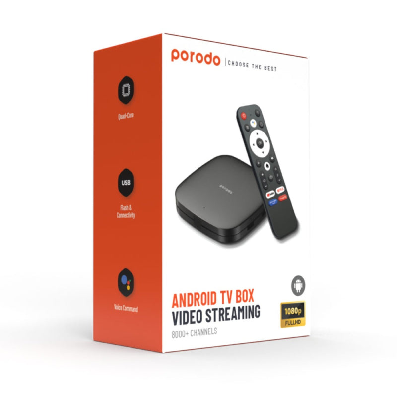 Porodo Android Video Streaming TV Box - Black