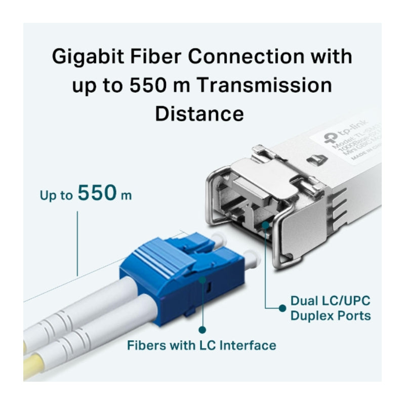 TP-Link (TL-SM311LM) MiniGBIC Module - Up to 550m / 1.25Gbps / LC/UPC