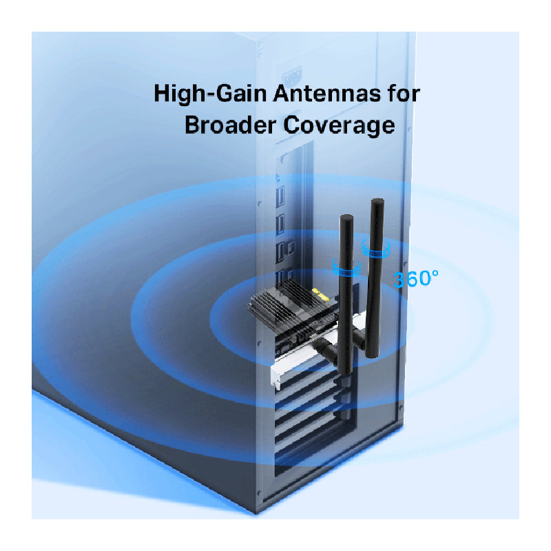 TP-Link (Archer TX50E) AX3000 Wi-Fi 6 Bluetooth 5.0 PCIe Adapter - 5GHz (2402 Mbps) / PCIe Adapter