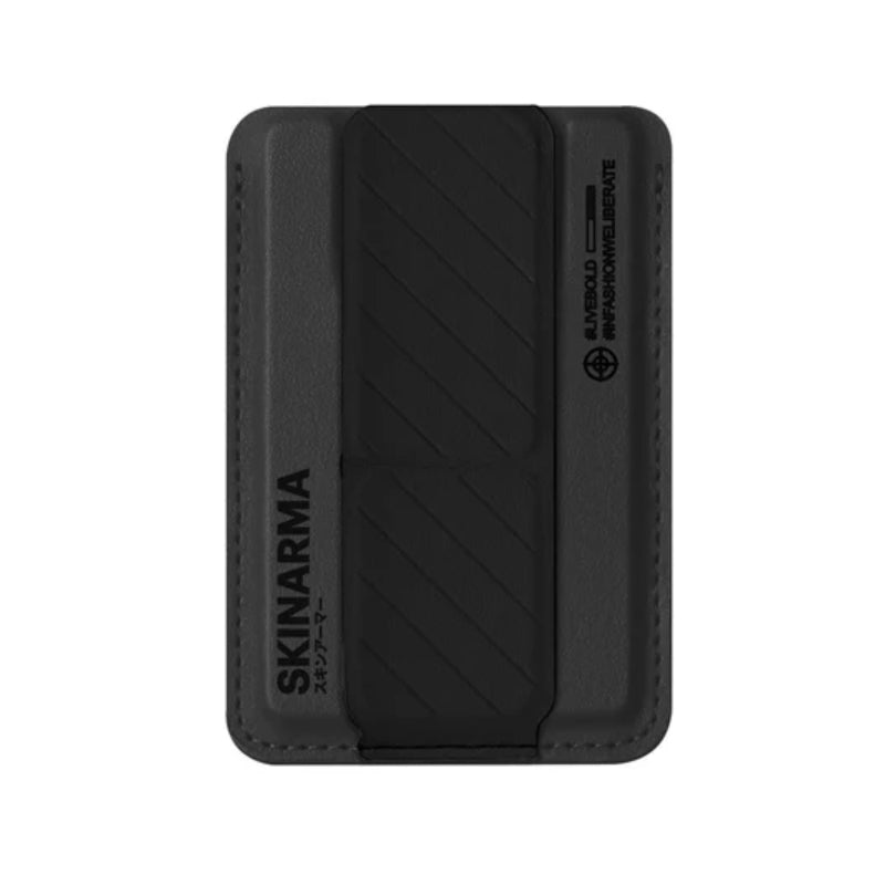 SKINARMA Kado Mag-Charge Card Holder with Grip Stand - Midnight Black