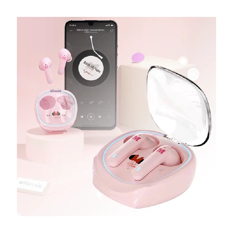 Disney QS-T2 Bluetooth Wireless headphones - Minnie Pink