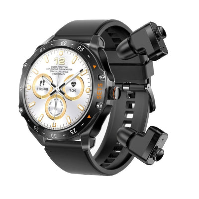 Porodo Hype Smartwatch With Earbuds - 400mAh / Black Smart Watches