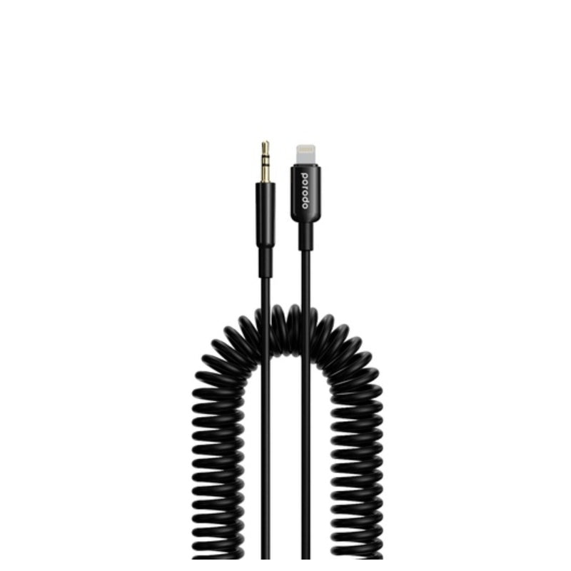 Porodo Audio Data Cable  - 1.2M / Lightning / 3.5mm Jack / Black