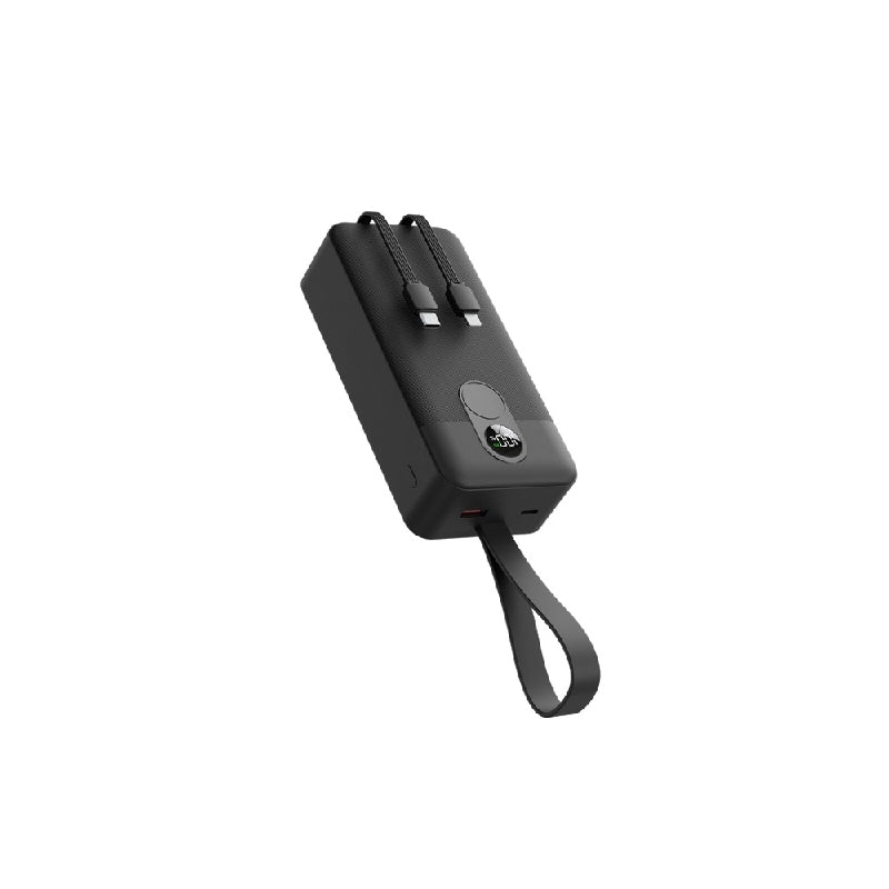 Porodo PowerBank Integrated Cable  - 30000mAh / Black