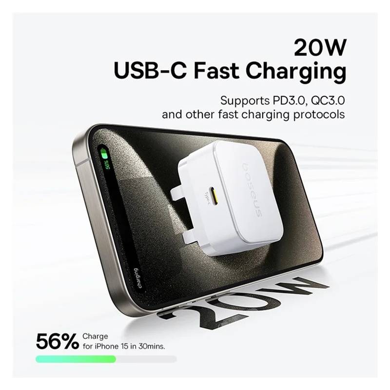 Baseus Palm Fast Charger - 20W / Moon White