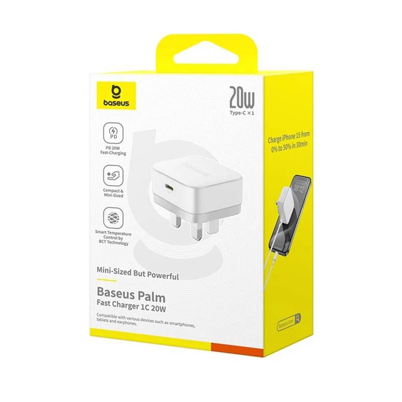 Baseus Palm Fast Charger - 20W / Moon White