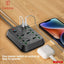 Earldom Power Extension - 4 Way / USB / USB-C / Black