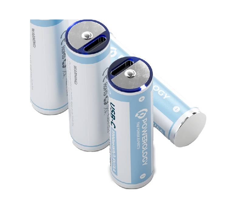 Powerology Type-C Rechargeable AA Battery - 1460mAh / Pack Of 4