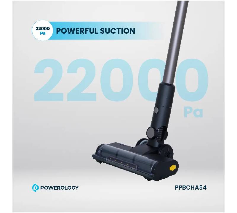 Powerology Cordless Vacuum Auto-Disposal Charging - Black