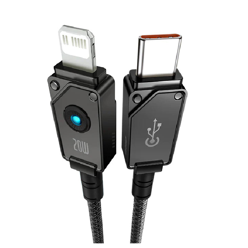 Baseus Unbreakable Series Fast Charging Type-C to Lightning Cable - 1 Meter / 20W / Cluster Black