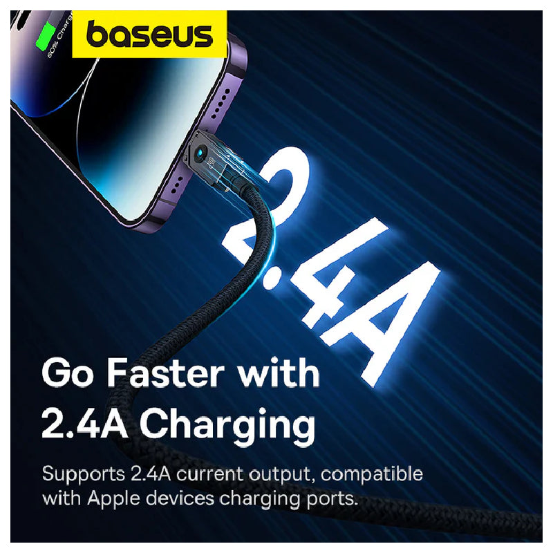 Baseus Unbreakable Series Fast Charging USB to Lightning Cable - 1 Meter / Cluster Black